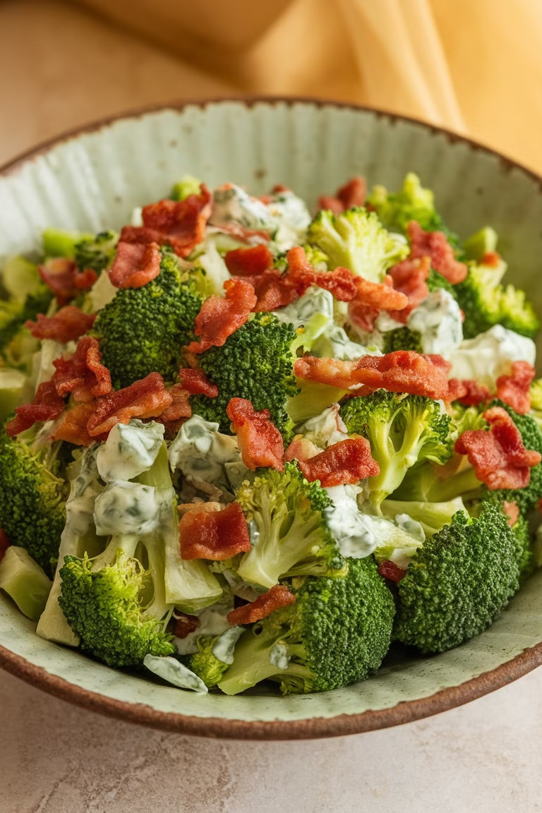 Salada de Bacon e Brócolis, imagem do material ilustrado