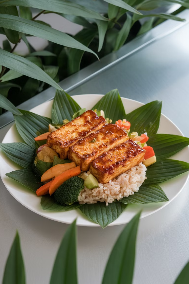 Bifes de Tofu ao Molho Teriyaki, imagem do material ilustrado