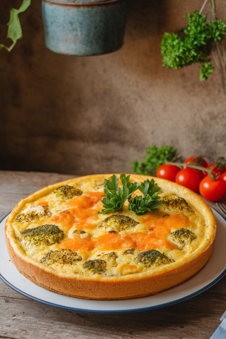 Frittata de Brócolis e Cheddar, imagem do material ilustrado